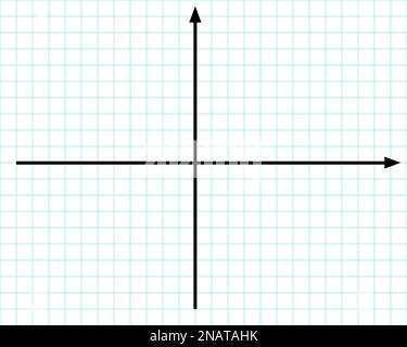 Système de coordonnées cartésiennes sur le plan. Axes perpendiculaires. Modèle vide pour la visualisation des statistiques ou des données financières. Arrière-plan de papier quadrillé bleu Illustration de Vecteur