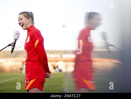 AMSTERDAM - Jackie Groenen lors d'une formation des joueurs de football néerlandais à l'approche de deux jeux d'exposition en préparation de la coupe du monde l'été prochain en Australie et en Nouvelle-Zélande. ANP KOEN VAN WEEL Banque D'Images