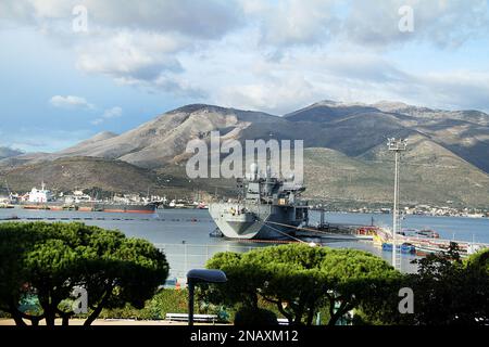 Le navire amiral de la flotte américaine 6th a été domiciliaire à Gaeta, en Italie Banque D'Images