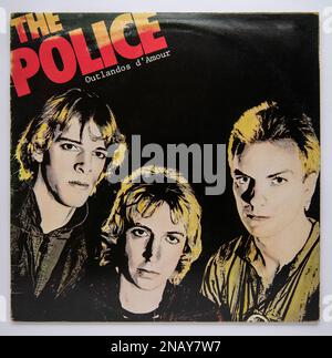 LP Cover of Outlandos d'Amour, le premier album studio de la police, sorti en 1978 Banque D'Images