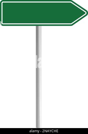 Panneau vert de signalisation routière. Tableau vierge avec emplacement pour le texte. Danger, vide, avertissement, signes vides. Maquette du panneau de signalisation routière. Conseils de transport Illustration de Vecteur