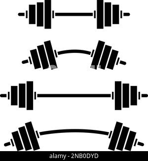 Définir l'icône de vecteur barbell de levée de poids. Collection équipement de gym. entraînement, symbole du club de fitness. Vecteur sport. Groupe Dumbbell, panneau de culturisme, Exerc Illustration de Vecteur