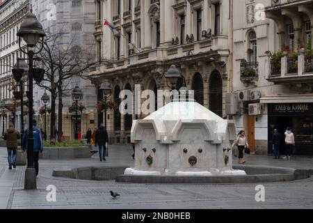 Delijska cesma fontaine dans la rue Prince Michael, centre-ville de Belgrade Banque D'Images