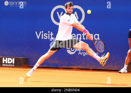 Buenos Aires, Argentine, 13th février 2023, Pedro Martinez pendant un match pour la première partie de l'Argentine Ouvrir ATP 250 au Central court of Buenos Aires Lawn tennis Club. Banque D'Images