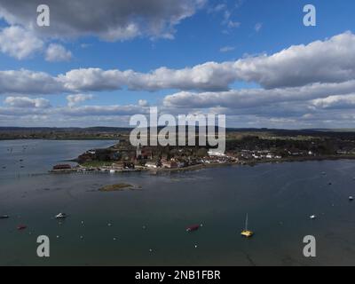 Le célèbre Bosham Village, dans le West Sussex, Angleterre, d'en haut. Banque D'Images