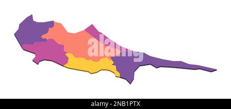 Chypre carte politique des divisions administratives - districts. Carte vectorielle vierge isométrique 3D en quatre couleurs. Illustration de Vecteur