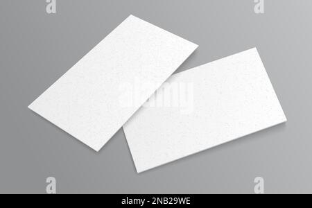Modèle de maquette vectorielle de carte de visite en papier texturé blanc réaliste Illustration de Vecteur