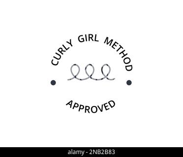 Symbole de la méthode Curly girl approuvée. Concept des étiquettes et des produits. Illustration de Vecteur