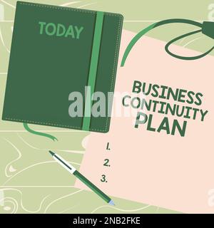 Affiche présentant le plan de continuité des activités. Internet concept créer des systèmes de prévention traite les menaces potentielles Banque D'Images