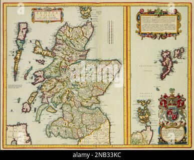 CARTE DE L'ECOSSE en 1654 par le cartographe néerlandais Joan Blaeu (1598-1673) Banque D'Images