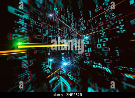 Fond d'écran de code binaire et de langage binaire modèle de concept et Big Data structure.Net et code source.Résumé de la technologie. Banque D'Images