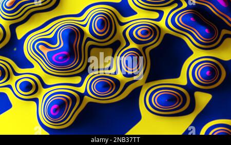 Dessin de lignes colorées et de formes abstraites.Abstract backgroud.3D illustration. Banque D'Images
