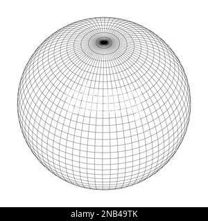 Planète Terre grille de méridiens et parallèles, ou latitude et longitude. 3D illustration vectorielle Illustration de Vecteur