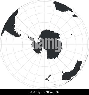Globe terrestre Vector centré sur l'Antarctique et le pôle Sud. Illustration de Vecteur