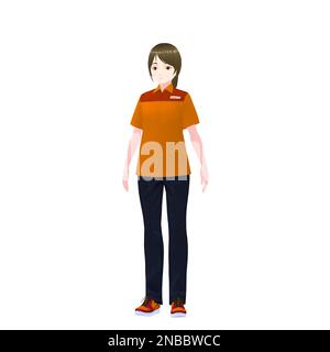 Femme employée de magasin de proximité, modèle 3D Banque D'Images