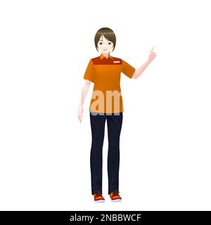 Femme employée de magasin de proximité, modèle 3D Banque D'Images