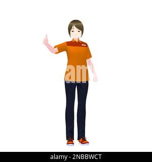 Femme employée de magasin de proximité, modèle 3D Banque D'Images