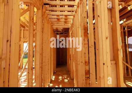 Début de la construction de la nouvelle maison avec cadre. Banque D'Images