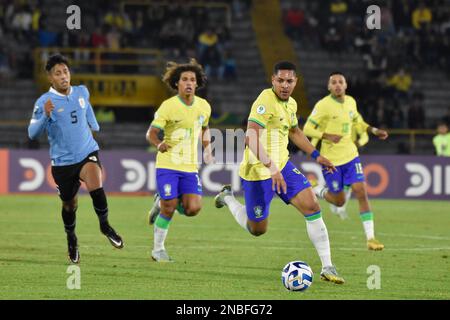 Bogota, Colombie sur 12 février 2023. Roque Vitor du Brésil pendant le match du tournoi de conmebol de l'Amérique du Sud U-20 entre le Brésil et l'Uruguay, à Bogota, Colombie sur 12 février 2023. Photo de: Cristian Bayona/long Visual Press Banque D'Images