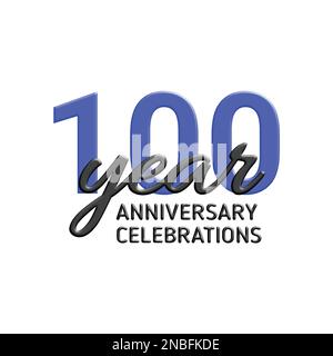 logo anniversaire 100th. Illustration de fête vectorielle. Signe réaliste 3D. Décoration de fête Illustration de Vecteur