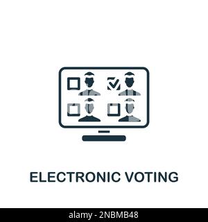 Icône de vote électronique. Affiche monochrome simple de la collection électorale. Icône de vote électronique pour logo, modèles, web design et infographies. Illustration de Vecteur