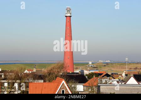 Den Helder, pays-Bas. Février 2023. Phare de Lange Jaap à Huisduinen, Den Helder. Photo de haute qualité Banque D'Images