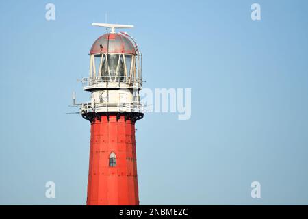 Den Helder, pays-Bas. Février 2023. Phare de Lange Jaap à Huisduinen, Den Helder. Photo de haute qualité Banque D'Images