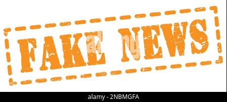 Texte DE FAUSSES NOUVELLES écrit sur le tiret orange timbre-poste. Banque D'Images