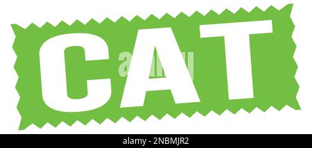 Texte DE CHAT inscrit sur l'enseigne verte en zigzag. Banque D'Images