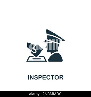 Icône Inspecteur. Affiche monochrome simple de la collection électorale. Icône Inspecteur pour le logo, les modèles, la conception Web et les infographies. Illustration de Vecteur