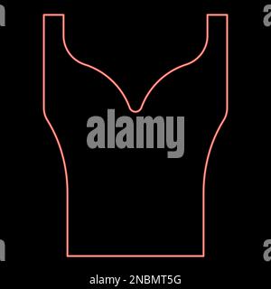 Neon vêtements femmes haut robe chemise Jersey chemisier pull débardeur rouge couleur vector illustration image style plat lumière Illustration de Vecteur
