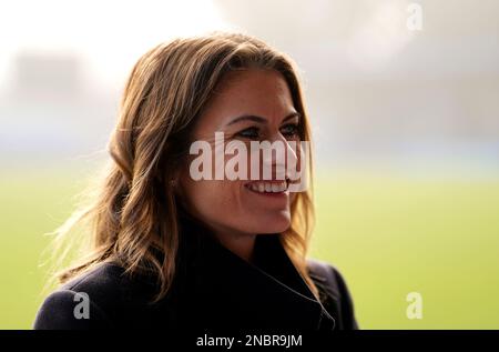 Karen Carney MBE, lors d'un événement médiatique de la SMGC à Kingsmeadow, Londres. En septembre, le gouvernement a annoncé le lancement d’une étude sur le football féminin domestique, présidée par l’ancienne Angleterre et la footballeur britannique Karen Carney MBE, l’étude approfondie examinera comment assurer une croissance audacieuse et durable du jeu au niveau de l’élite et de la base. Date de la photo: Mardi 14 février 2023. Banque D'Images