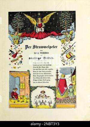 Shock a dirigé Peter de la version allemande originale du livre ' Der Struwwelpeter : oder lustige Geschichten und drollige Bilder : für Kinder von 3-6 Jahren ' [ Shockheaden Peter : ou histoires drôles et images drôles : Pour les enfants à partir de 3-6 ans ] par Hoffmann, Heinrich, 1809-1894 Date de publication 1879 Éditeur Philadelphie : Kohler Pub Co Banque D'Images