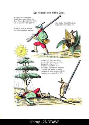 L'histoire de l'homme qui a sorti le tournage. D'après la version allemande originale du livre ' Der Struwelpeter : oder lustige Geschichten und drollige Bilder : für Kinder von 3-6 Jahren ' [ Shockheaden Peter : ou histoires drôles et images drôles : Pour les enfants à partir de 3-6 ans ] par Hoffmann, Heinrich, 1809-1894 Date de publication 1879 Éditeur Philadelphie : Kohler Pub Co Banque D'Images