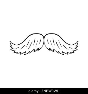 Moustaches à dessin d'un moustachu, dessinées à la main, vectorielles Illustration de Vecteur