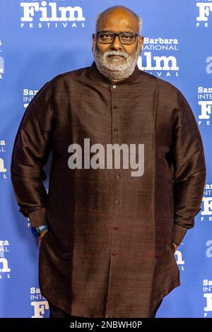 Santa Barbara, États-Unis. 13th févr. 2023. M. M. M. Keeravaani - auteur-compositeur (RRR) arrive à l'événement de tapis rouge du Festival international du film de Santa Barbara 2023 en recevant le prix Variety Artisan au Arlington Theatre on 13 février 2023 à Santa Barbara, CA. (Photo de Rod Rolle/Sipa USA) Credit: SIPA USA/Alay Live News Banque D'Images