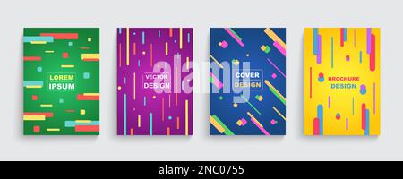 Arrière-plan à motifs géométriques, dégradés graphiques tendance. Couverture musicale tendance ou affiche dynamique, arrière-plan du certificat. Couleurs vives, design abstrait minimaliste. Collection Vector minimal Flyer Illustration de Vecteur