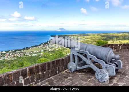 WESTERN place of Arms, fort George, parc national Brimstone Hill Fortress, Sandy point Town, St. Kitts, Saint Kitts et Nevis, Caraïbes Banque D'Images