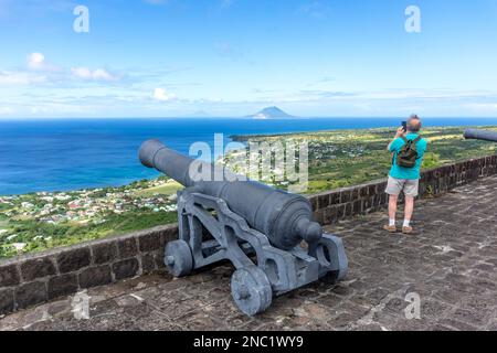 WESTERN place of Arms, fort George, parc national Brimstone Hill Fortress, Sandy point Town, St. Kitts, Saint Kitts et Nevis, Caraïbes Banque D'Images