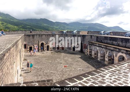 Citadelle de fort George, parc national de la forteresse de Brimstone Hill, ville de Sandy point, St. Kitts, Saint Kitts et Nevis, Petites Antilles, Caraïbes Banque D'Images