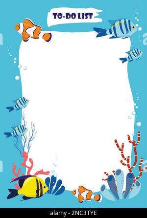 Pour faire la liste des modèles de vecteur marine conception exotique poisson. Organisateur école de la vie de mer plat style Illustration de Vecteur