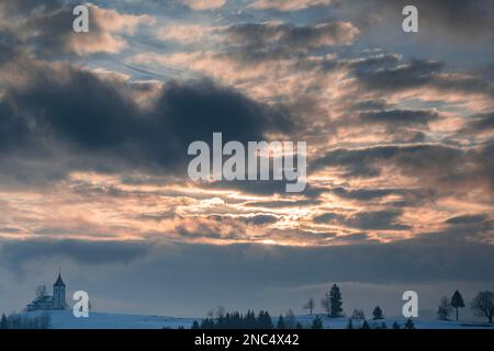 L'église de St. Primus et Felicianus au lever du soleil Banque D'Images