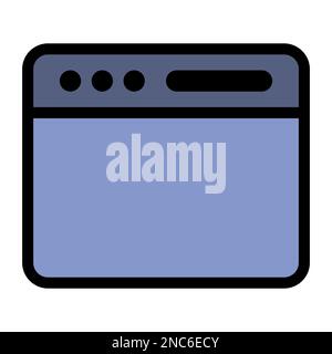 Ligne d'icône de navigateur isolée sur fond blanc. Icône fine et plate noire sur un style moderne. Symbole linéaire et contour modifiable. Simple et pixel perf Illustration de Vecteur