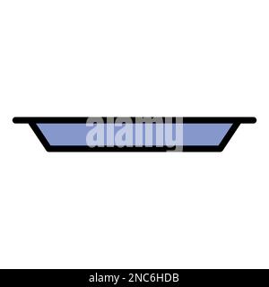 Ligne d'icône de plaque isolée sur fond blanc. Icône fine et plate noire sur un style moderne. Symbole linéaire et contour modifiable. Simple et pixel perfec Illustration de Vecteur