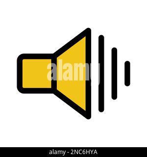 Ligne d'icône sonore isolée sur fond blanc. Icône fine et plate noire sur un style moderne. Symbole linéaire et contour modifiable. Simple et pixel perfec Illustration de Vecteur