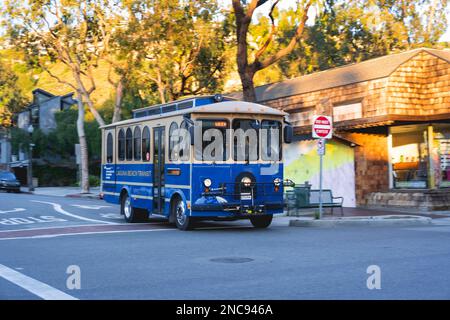 Service de tramway gratuit entre North Laguna Beach et Dana point Banque D'Images