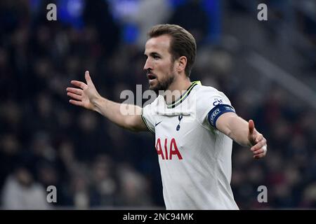 Milan, Italie. 14th févr. 2023. Harry Kane de Tottenham Hotspur lors du match de football de la Ligue des champions de l'UEFA entre l'AC Milan et Tottenham Hotspur au stade San Siro de Milan (Italie), 14 février 2023. Photo Andrea Staccioli/Insidefoto crédit: Insidefoto di andrea staccioli/Alamy Live News Banque D'Images