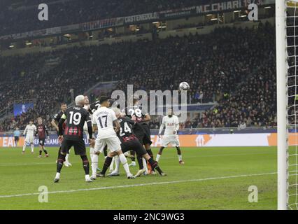 Milan, Italie. 14th févr. 2023. Lors de la Ligue des champions de l'UEFA, match de football entre l'AC Milan et Tottenham Hotspur le 14 février 2023 au stade San Siro, Milan, Italie. Photo Ndrerim Kacili crédit: Agence de photo indépendante/Alamy Live News Banque D'Images