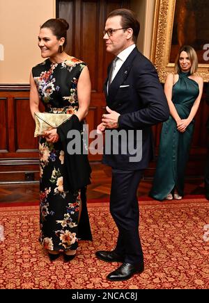 Sydney, Australie, 14 février 2023. La princesse de la Couronne Victoria de Suède et le prince Daniel assistent à une réception à la Maison du gouvernement à Sydney, en Australie, sur 14 février 2023. Le couple des princesses de la Couronne suédoise est en visite officielle en Australie. Photo: Jonas Ekstromer / TT / code 10030 Banque D'Images