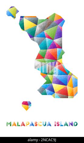 Malapascua Island - petite île colorée en polype. Triangles géométriques multicolores. Design moderne et tendance. Illustration vectorielle. Illustration de Vecteur